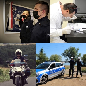 kolaż ze zdjęciami policjantów