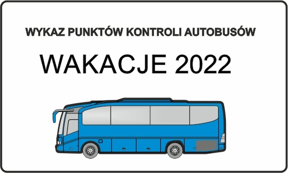 autobus pod którym widać napis Wakacje 2022