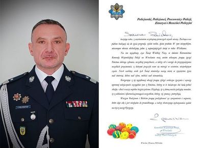 Życzenia Komendanta Wojewódzkiego Policji we Wrocławiu z okazji Świąt Wielkanocnych
