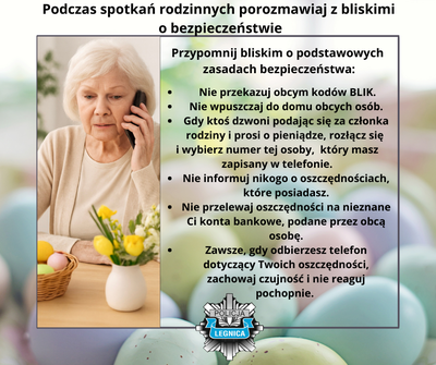 Wielkanoc to czas spotkań rodzinnych- porozmawiajmy o bezpieczeństwie