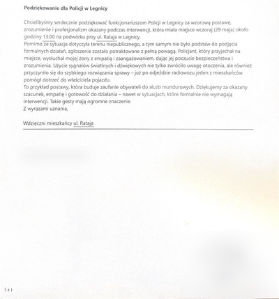 Zaufanie mieszkańców to dla Nas największa nagroda