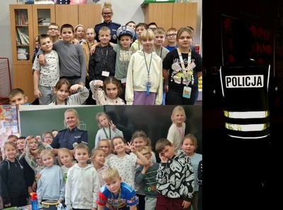„Świeć przykładem – noś odblaski! Wizyta policjantki w SP nr 9 w Legnicy