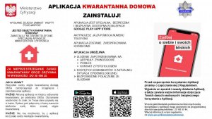 plakat z opisem aplikacji kwarantanna domowa