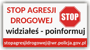 STOP AGRESJI DROGOWEJ! Powiadom Nas, jeśli jesteś świadkiem niebezpiecznych zdarzeń spowodowanych zachowaniem kierowców.